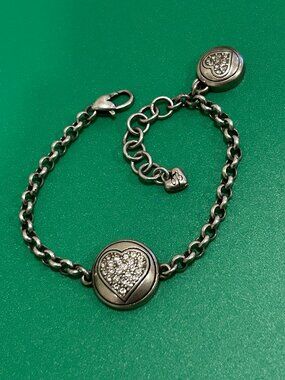 Brighton Amour Heart Silver Crystal Retired Bracelet